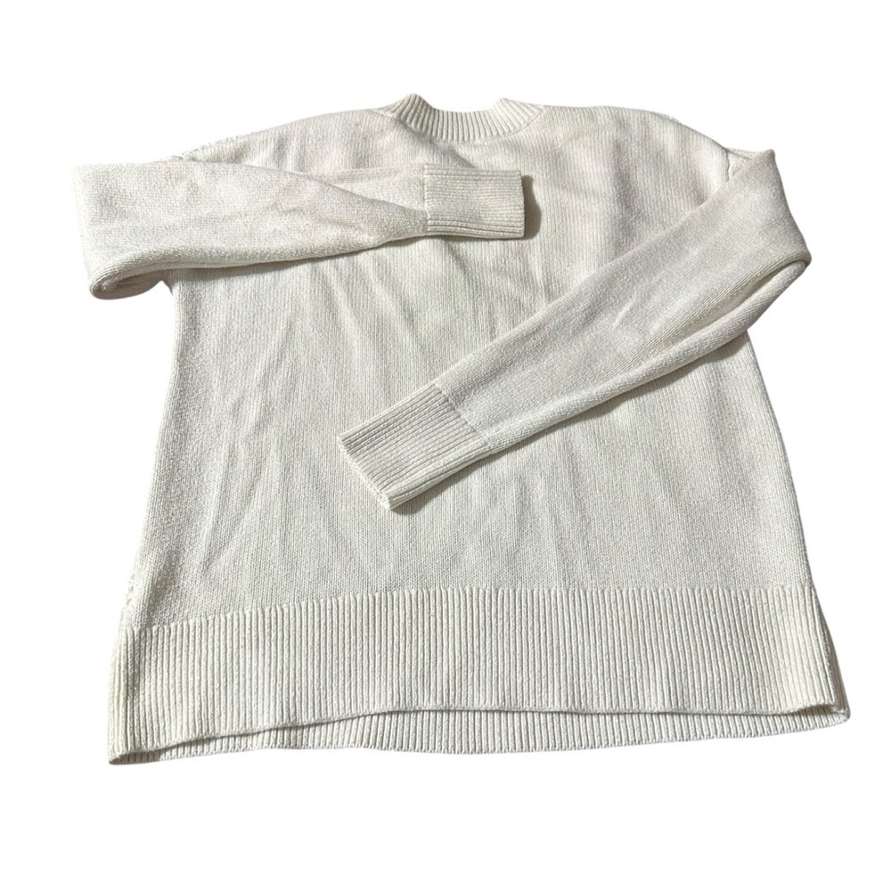 Banana Republic Cream Crew Neck Sweater with Cable Knit - Picture 2 of 4